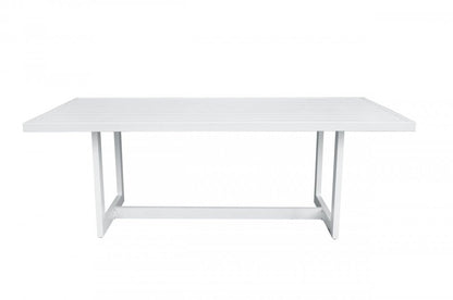 83" White Aluminum Outdoor Dining Table HomeRoots