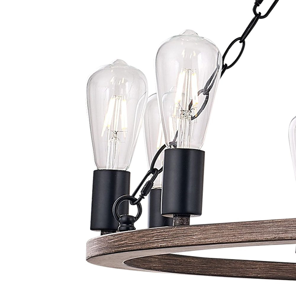 Brown And Black Candle Style Twelve Light Metal Dimmable Chandelier — view 3