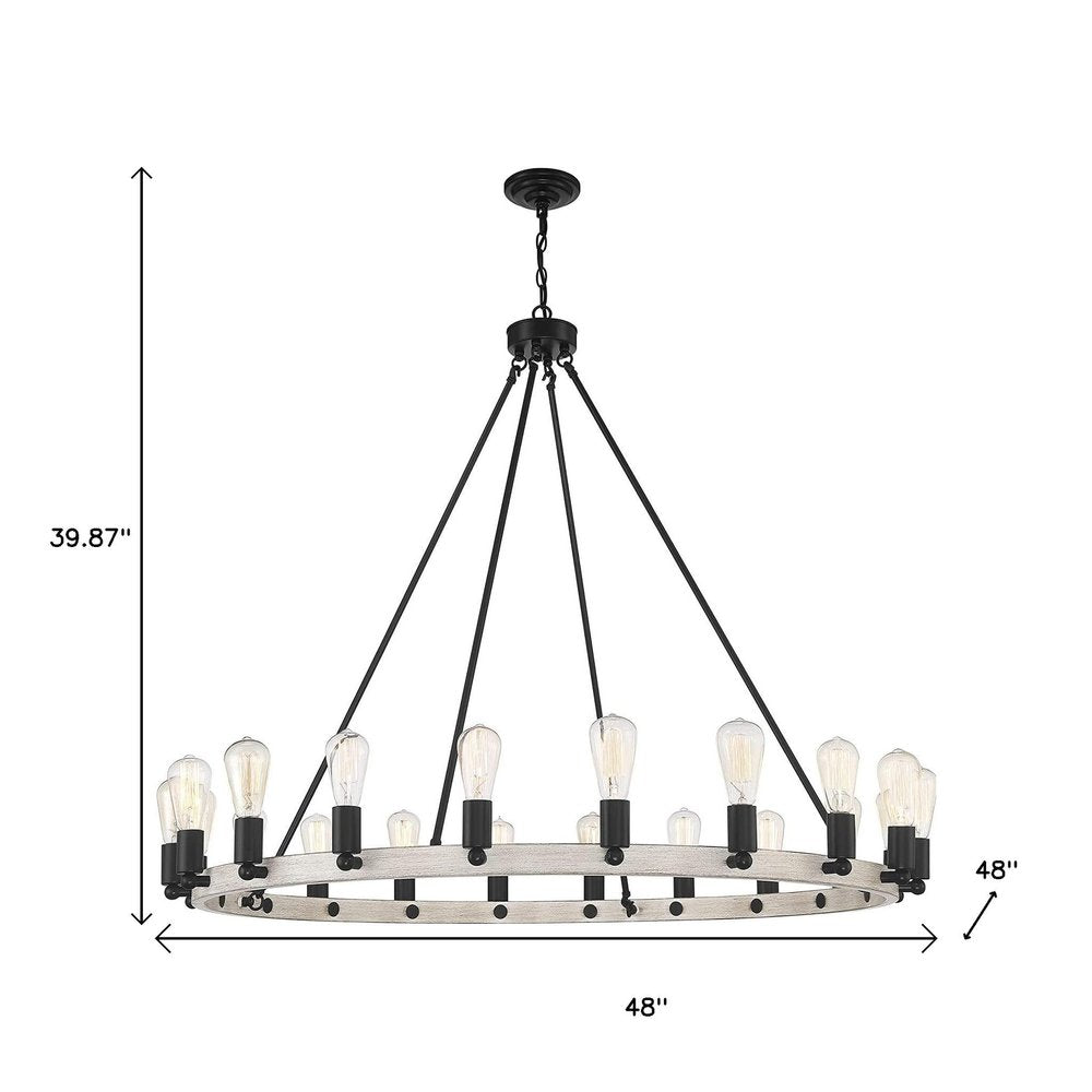 Black And Gray Candle Style Multi Light Metal Dimmable Chandelier — view 8