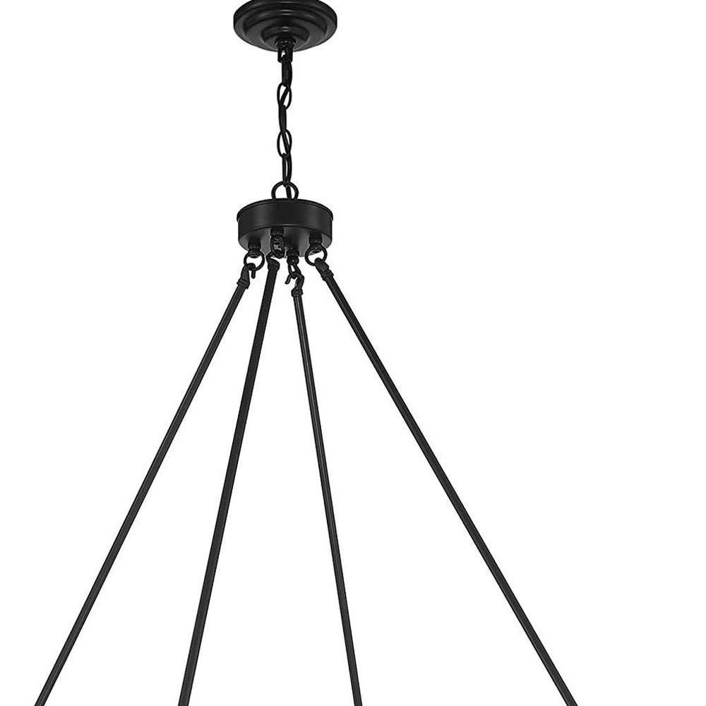 Black And Gray Candle Style Multi Light Metal Dimmable Chandelier — view 9