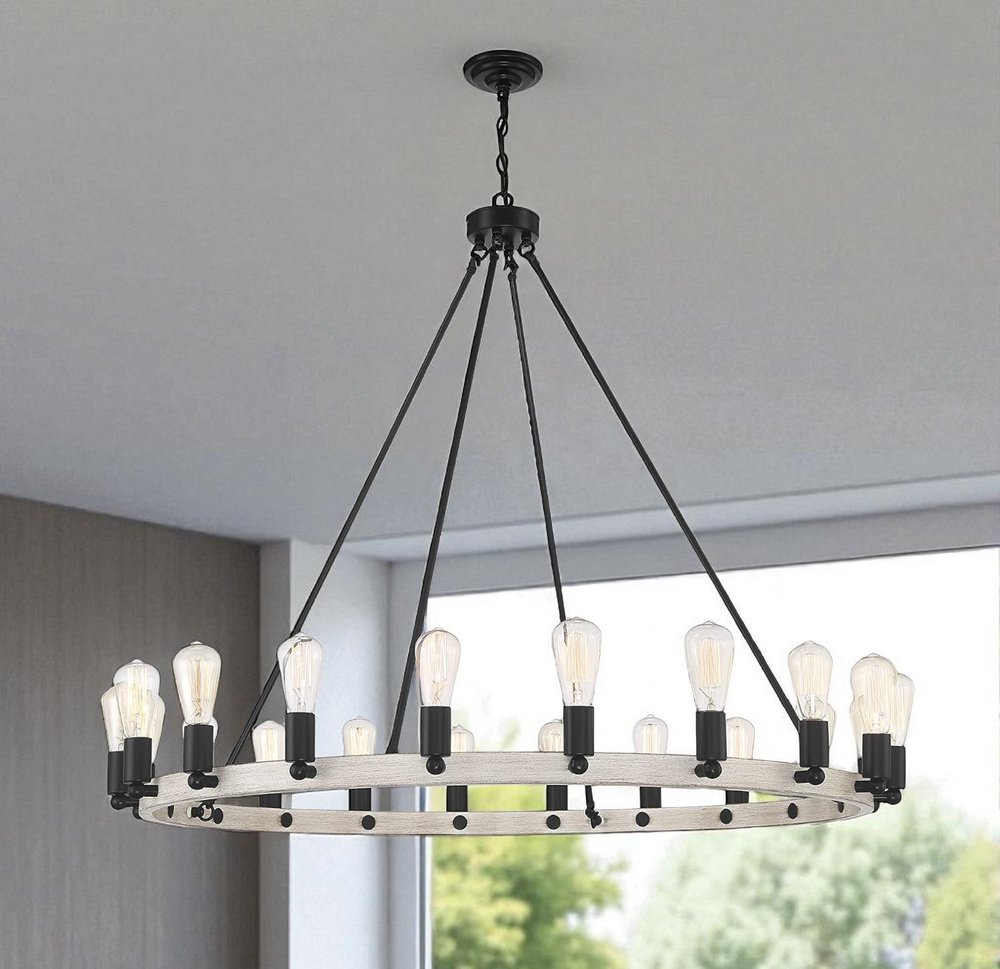 Black And Gray Candle Style Multi Light Metal Dimmable Chandelier — view 10
