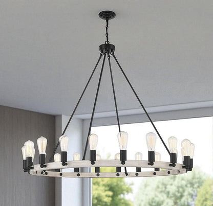 Black And Gray Candle Style Multi Light Metal Dimmable Chandelier
