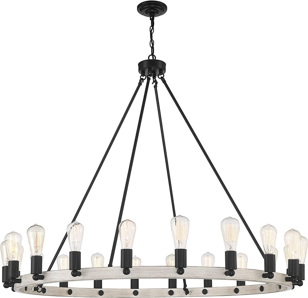 Black And Gray Candle Style Multi Light Metal Dimmable Chandelier — view 1
