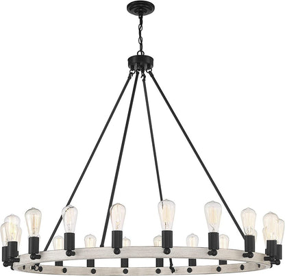 Black And Gray Candle Style Multi Light Metal Dimmable Chandelier