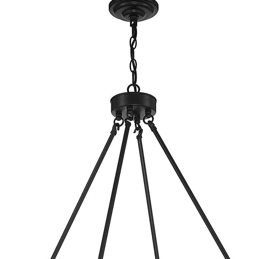 Black And Gray Candle Style Multi Light Metal Dimmable Chandelier — view 7