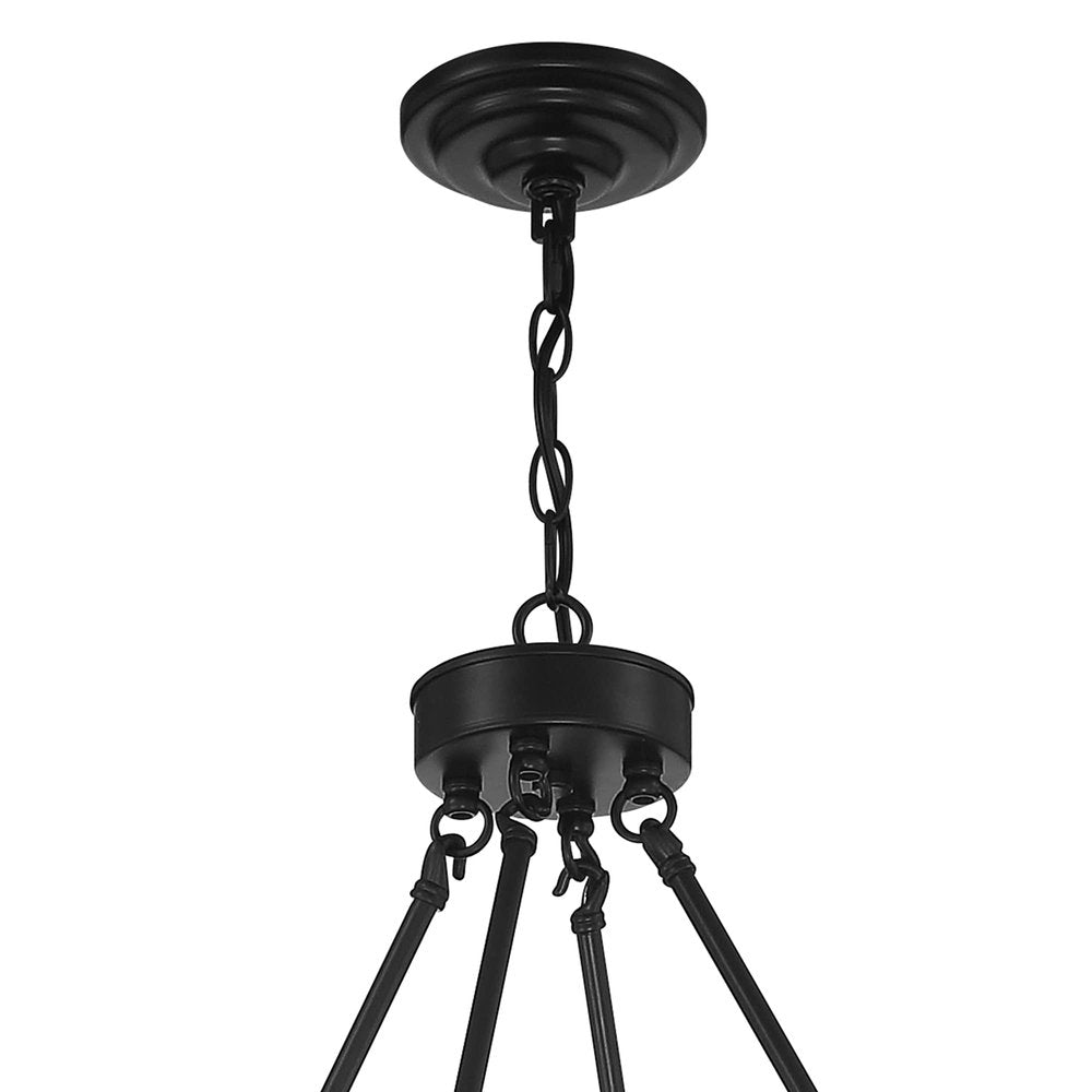 Black And Gray Candle Style Multi Light Metal Dimmable Chandelier — view 4