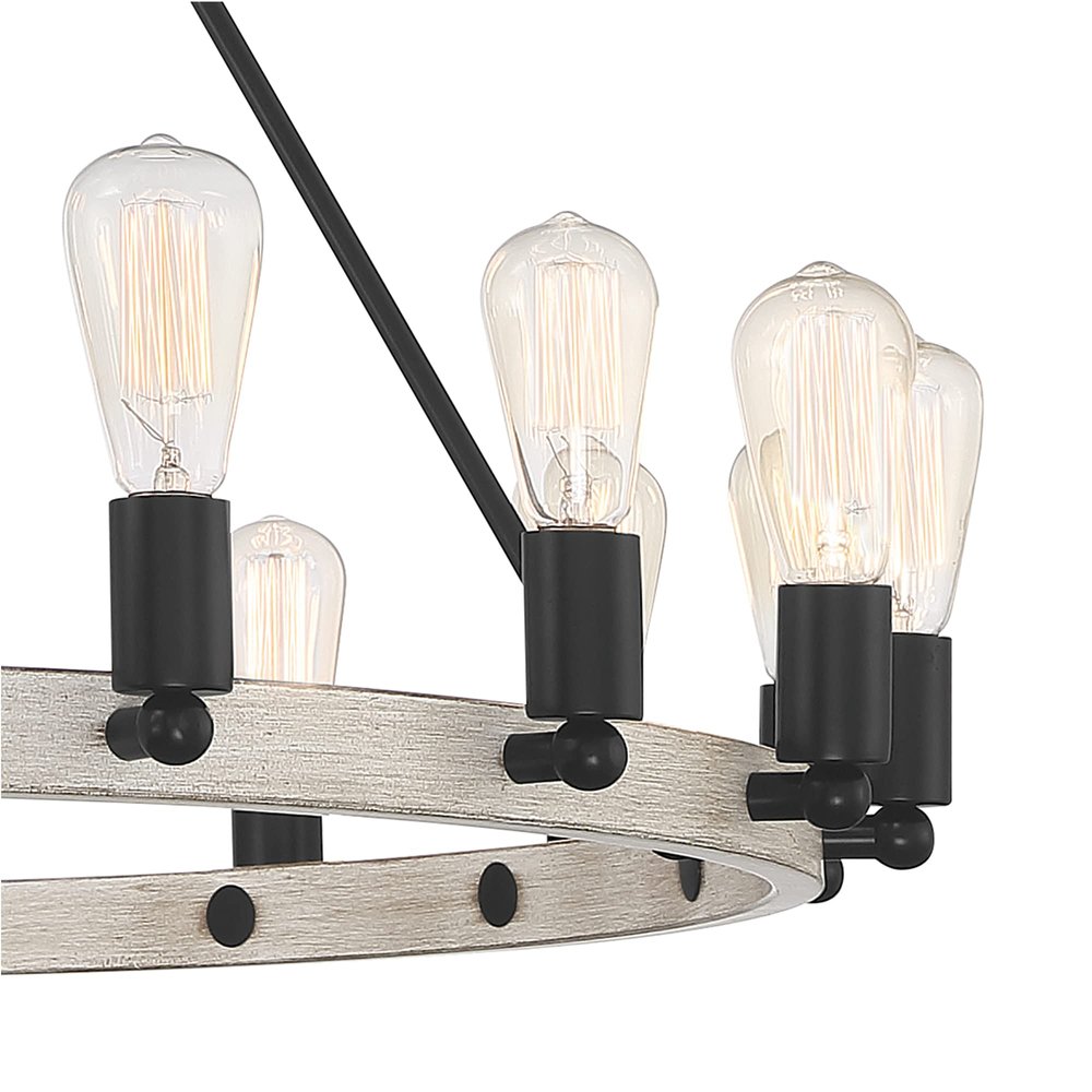 Black And Gray Candle Style Multi Light Metal Dimmable Chandelier — view 5
