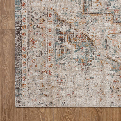 5' X 8' Beige Abstract Stain Resistant Indoor Outdoor Area Rug HomeRoots