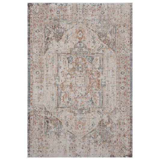 8' X 10' Beige Abstract Stain Resistant Indoor Outdoor Area Rug - 0" (L) x 117" (W) x 93" (H)