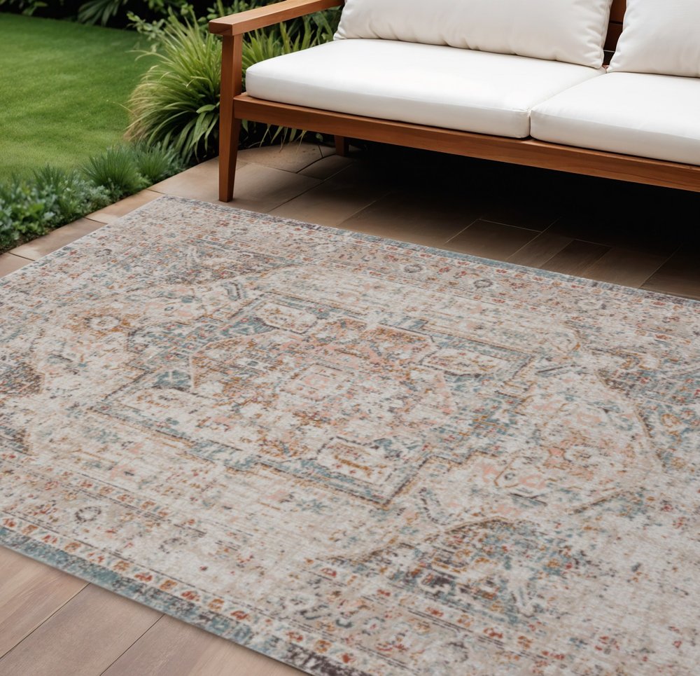 9' X 12' Beige Indoor Outdoor Area Rug HomeRoots