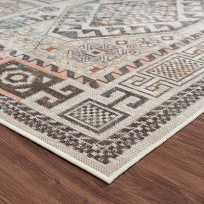 5' X 8' Cream Indoor Outdoor Area Rug HomeRoots