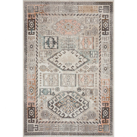 8' X 10' Cream Indoor Outdoor Area Rug