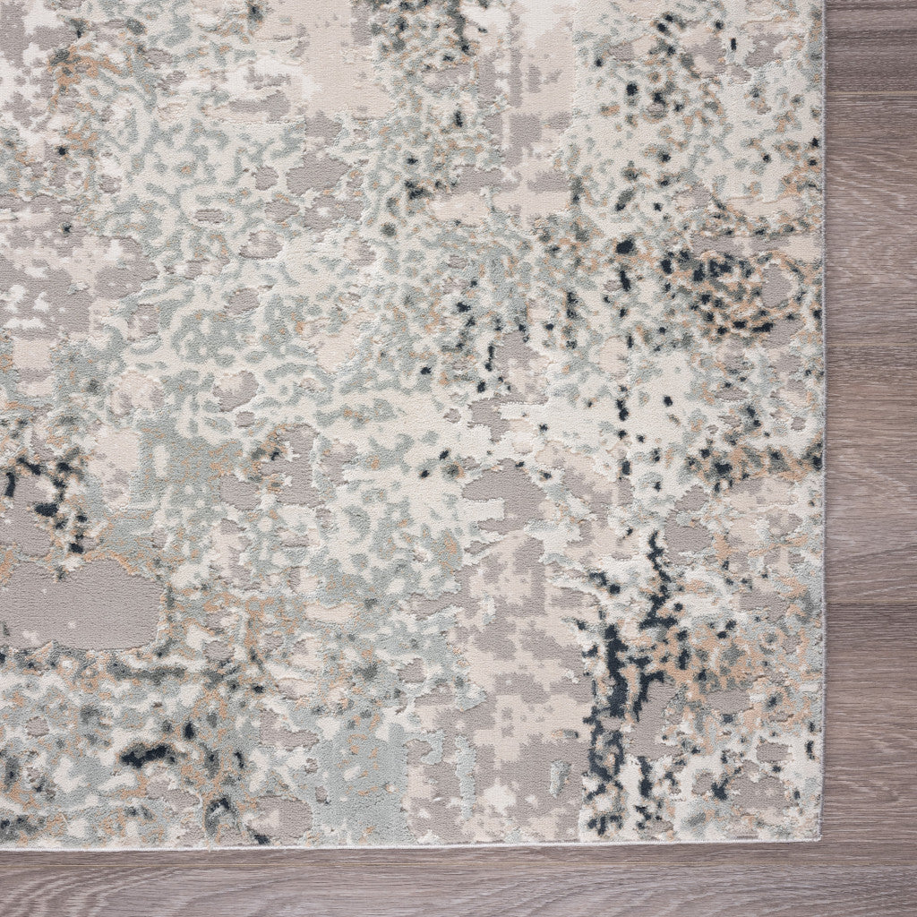 2' X 3' Gray Cream And Taupe Abstract Distressed Stain Resistant Area Rug - 45.0" (L) x 69.0" (W) x 1.0" (H)