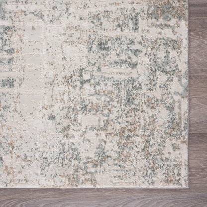 2' X 3' Gray Blue Taupe And Cream Abstract Distressed Stain Resistant Area Rug - 48.0" (L) x 72.0" (W) x 1.0" (H)