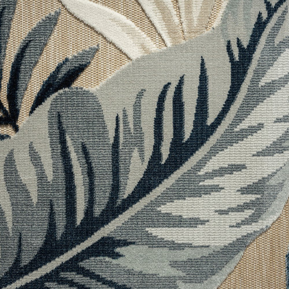 5' X 7' Blue And Beige Indoor Outdoor Area Rug HomeRoots