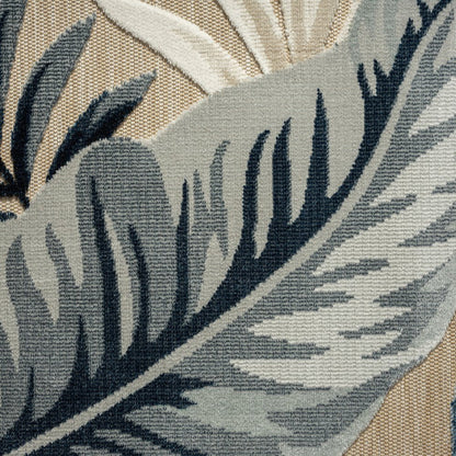 5' X 7' Blue And Beige Indoor Outdoor Area Rug HomeRoots