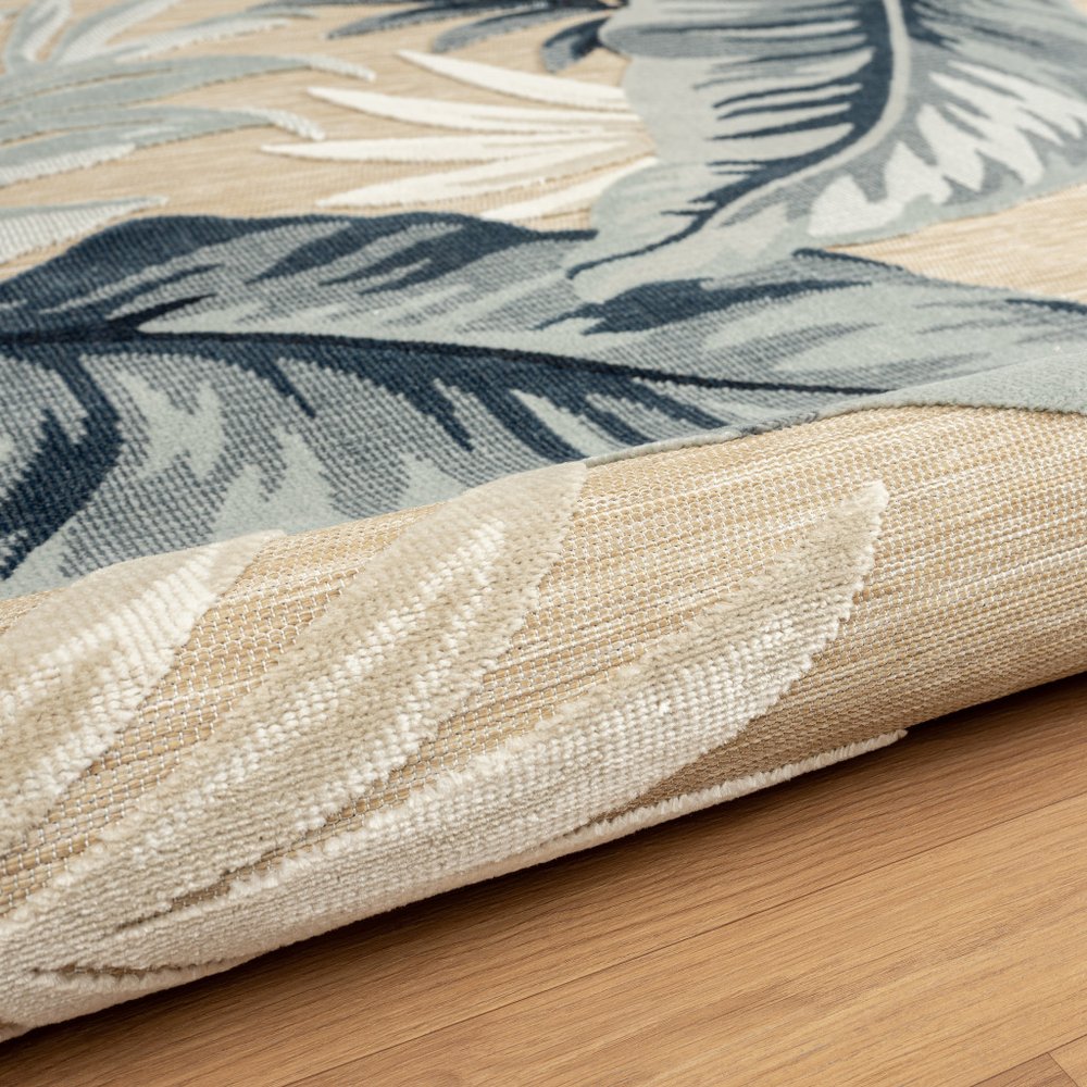 5' X 7' Blue And Beige Indoor Outdoor Area Rug HomeRoots