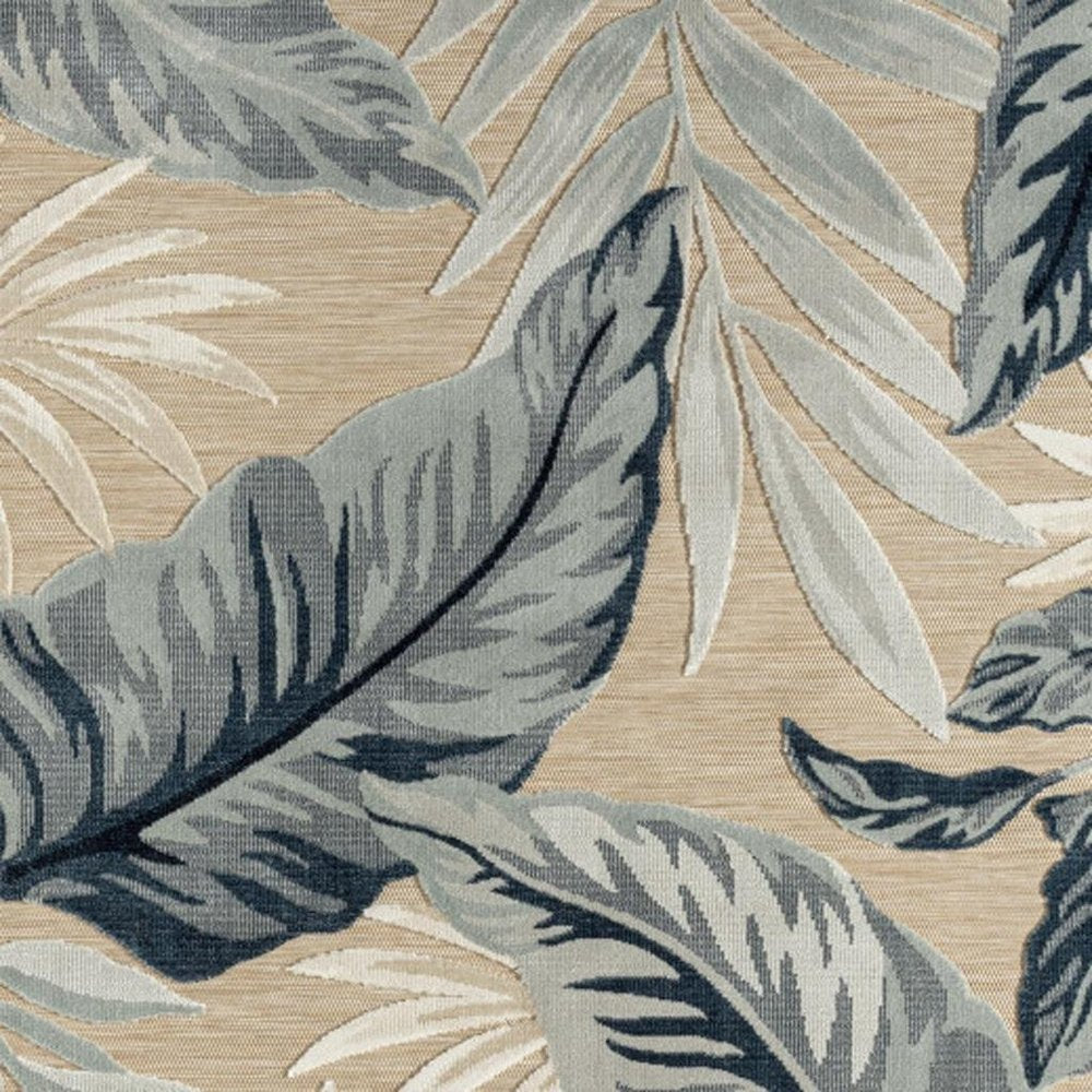 5' X 7' Blue And Beige Indoor Outdoor Area Rug HomeRoots