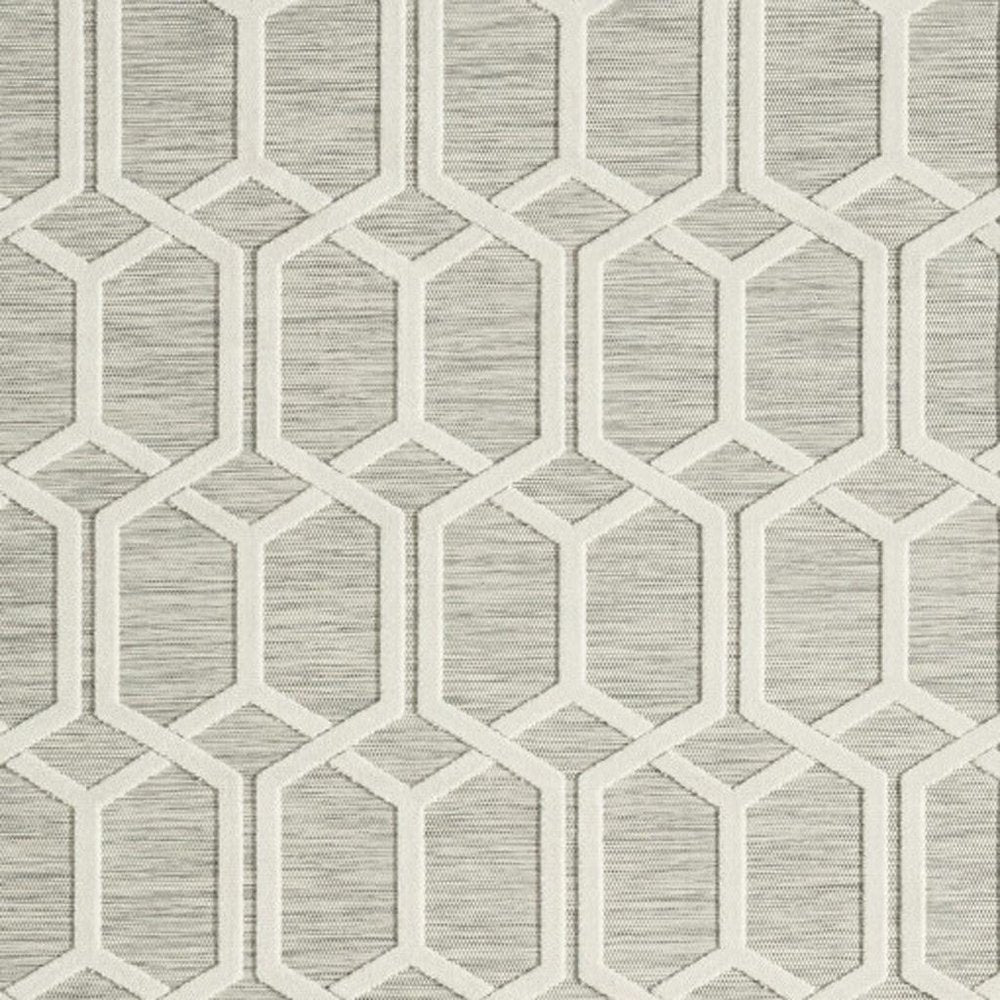 8' X 10' Gray And Ivory Indoor Outdoor Area Rug HomeRoots