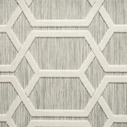 8' X 10' Gray And Ivory Indoor Outdoor Area Rug HomeRoots