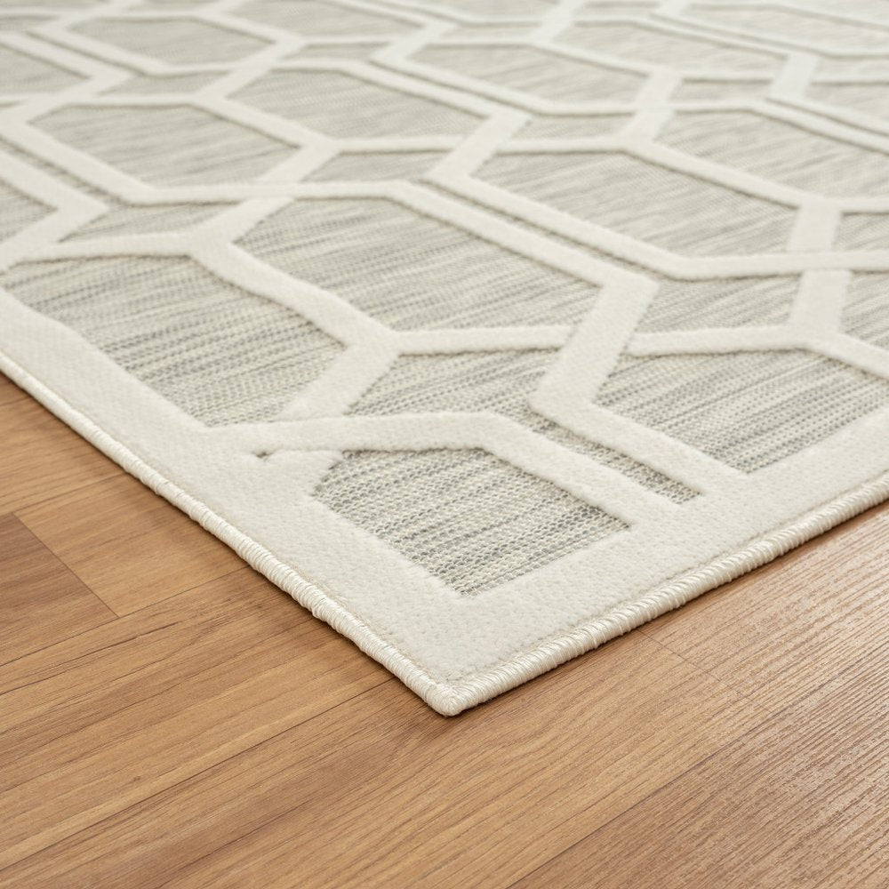 8' X 10' Gray And Ivory Indoor Outdoor Area Rug — view 6