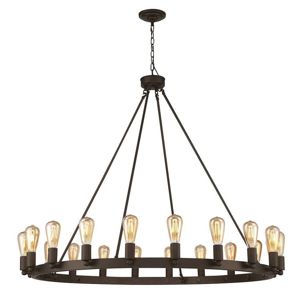 Bronze Candle Style Multi Light Metal Dimmable Chandelier — view 1
