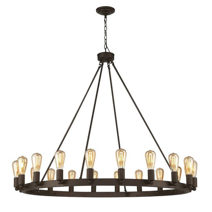 Bronze Candle Style Multi Light Metal Dimmable Chandelier