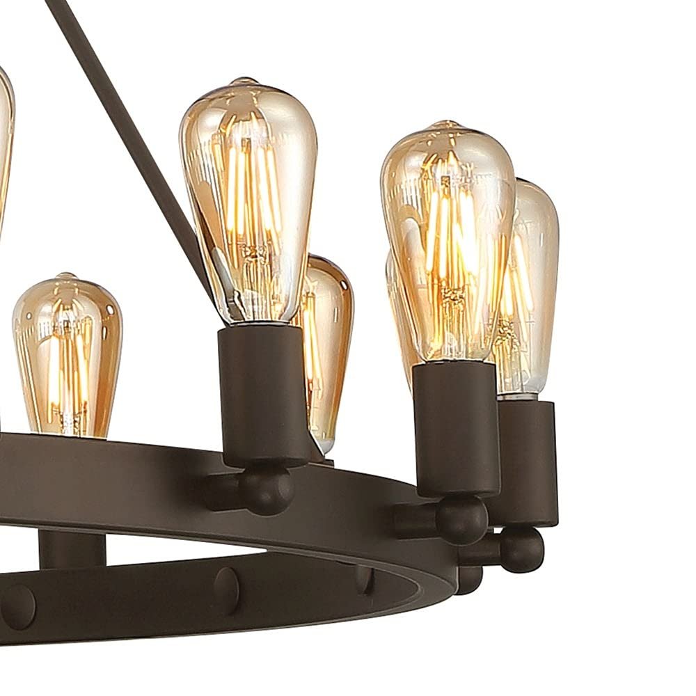 Bronze Candle Style Multi Light Metal Dimmable Chandelier — view 3