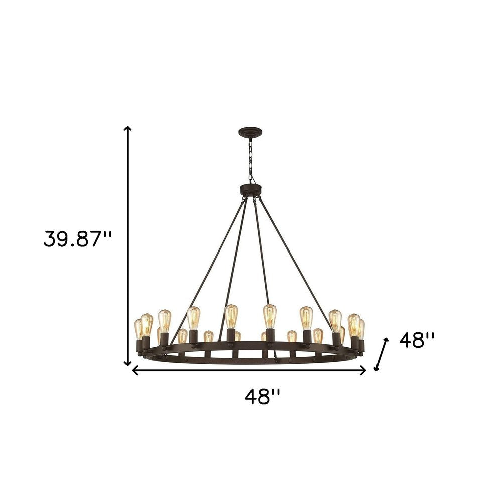 Bronze Candle Style Multi Light Metal Dimmable Chandelier — view 5