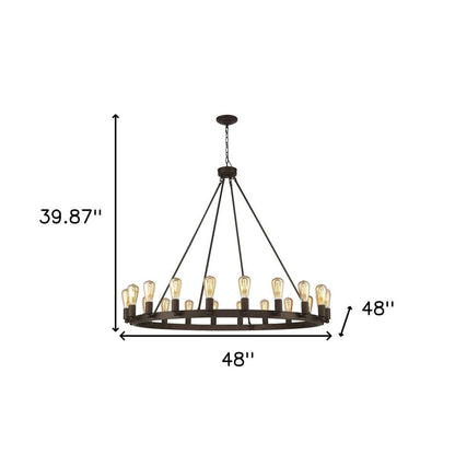 Bronze Candle Style Multi Light Metal Dimmable Chandelier