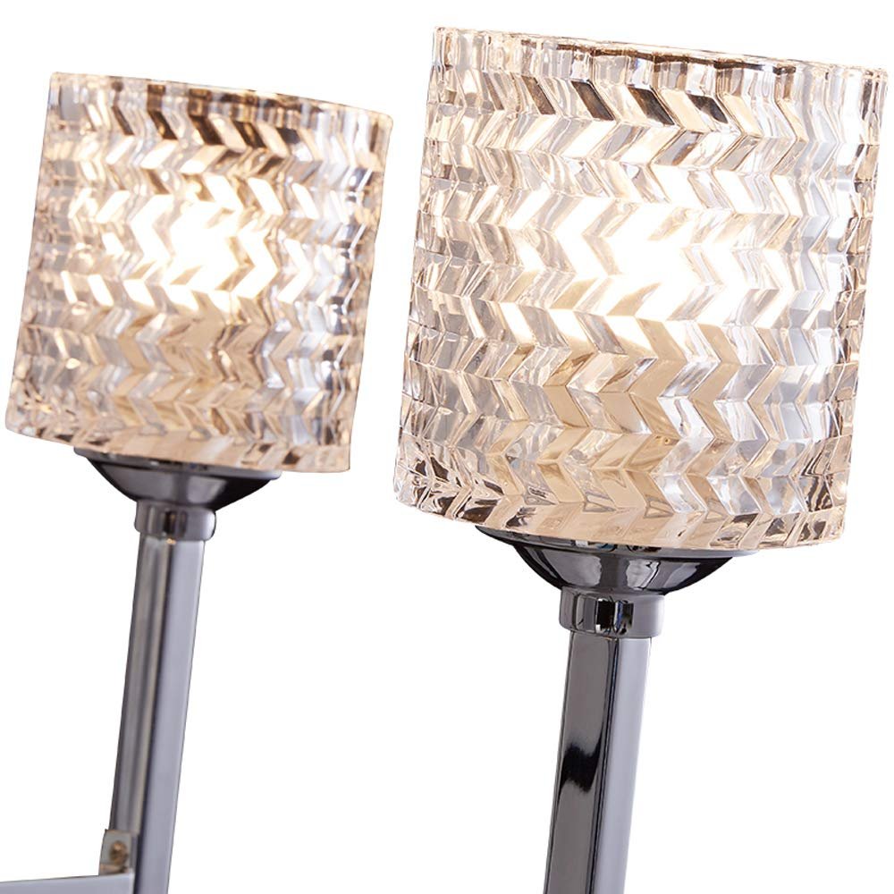 Silver Candle Style Six Light Metal Dimmable Chandelier With Clear Shades — view 2