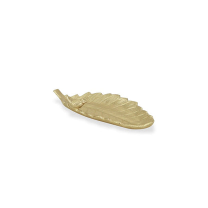 10" Gold Cast Iron Leaf Vanity Tray HomeRoots