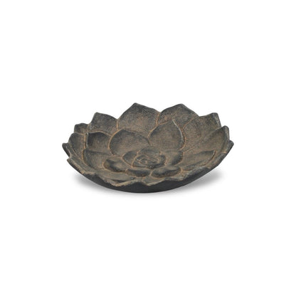 6" Black Lotus Flower Metal Handmade Tray HomeRoots