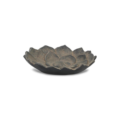 6" Black Lotus Flower Metal Handmade Tray HomeRoots