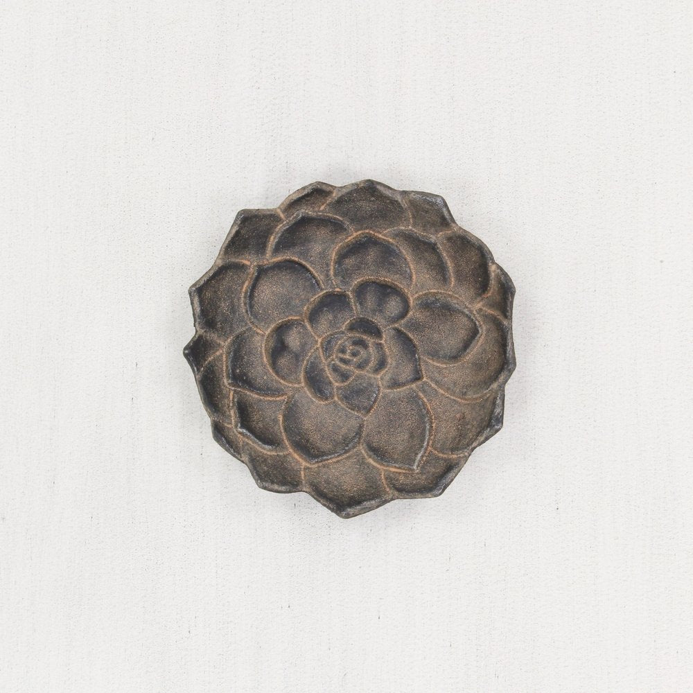 6" Black Lotus Flower Metal Handmade Tray HomeRoots