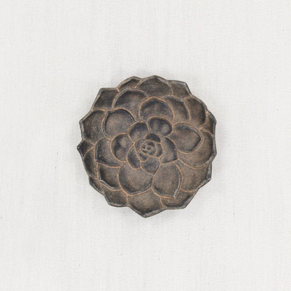6" Black Lotus Flower Metal Handmade Tray HomeRoots