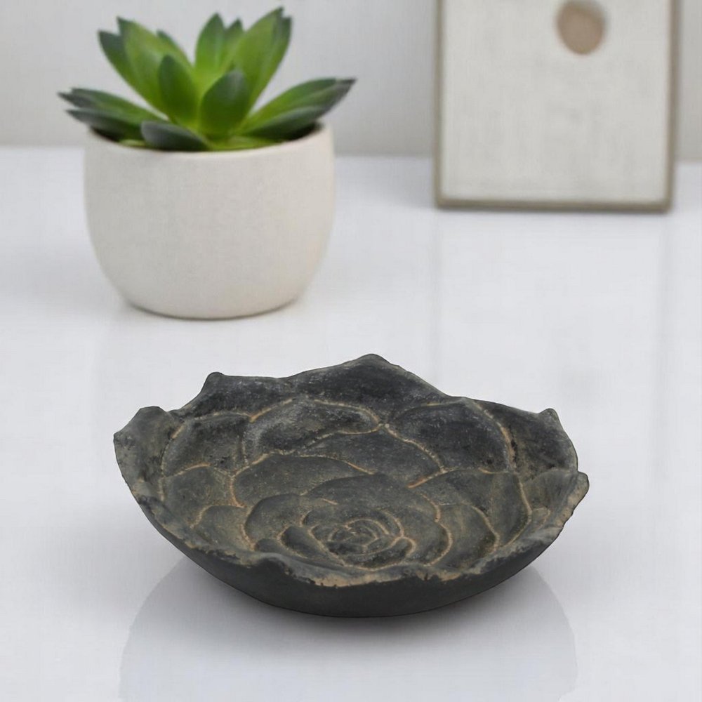 5" Black Novelty Metal Handmade Tray HomeRoots