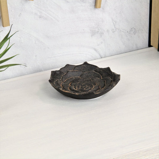 5" Black Novelty Metal Handmade Tray HomeRoots