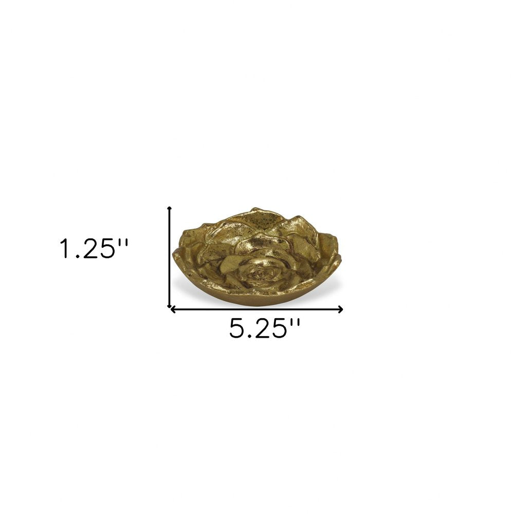 5" Gold Novelty Metal Handmade Tray HomeRoots