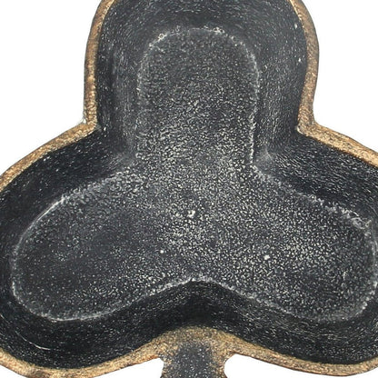 6" Black and Gold Club Cast Iron Vanity Tray HomeRoots