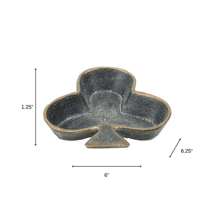 6" Black and Gold Club Cast Iron Vanity Tray HomeRoots