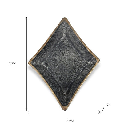 5" Black Cast Iron Diamond Square Bowl HomeRoots