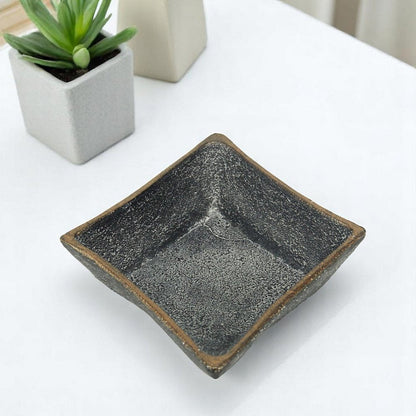 5" Black Cast Iron Diamond Square Bowl HomeRoots