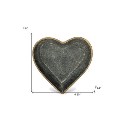 6" Black Heart Metal Heart Handmade Vanity Tray HomeRoots