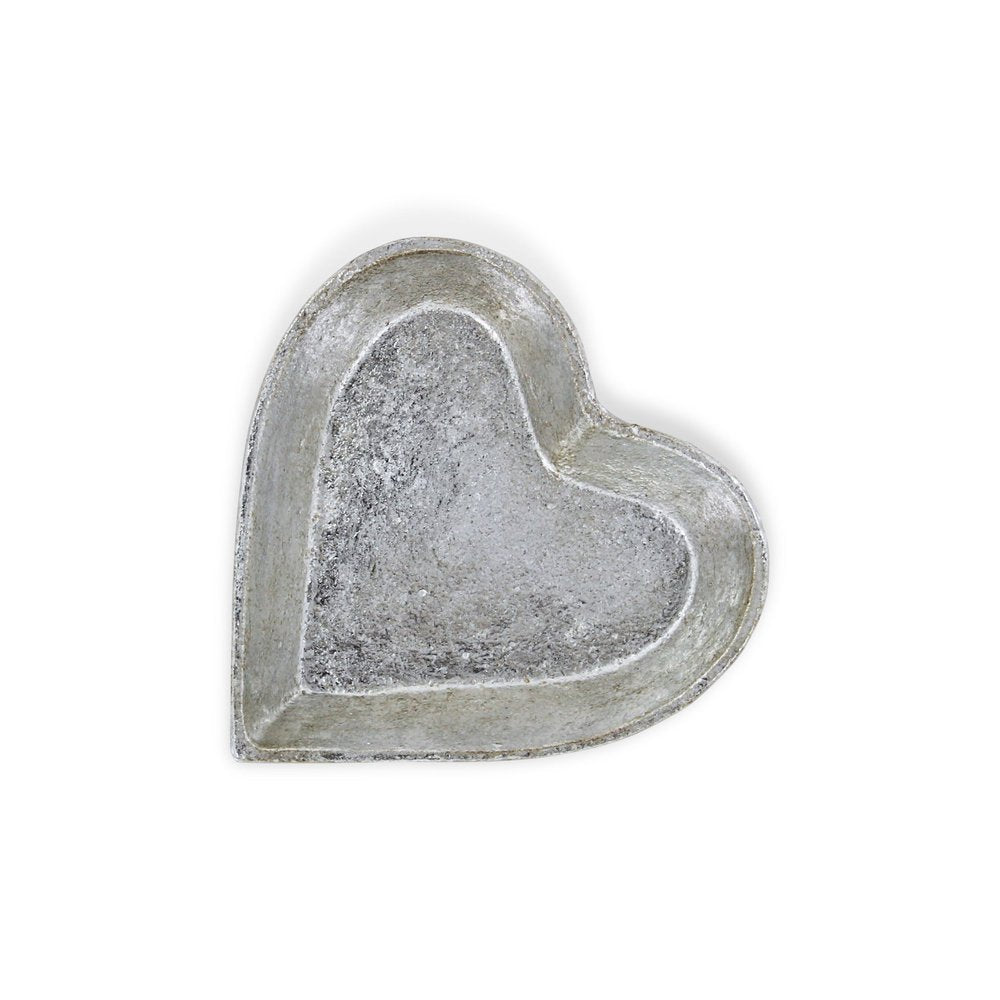 7" Silver Heart Cast Iron Handmade Vanity Tray HomeRoots