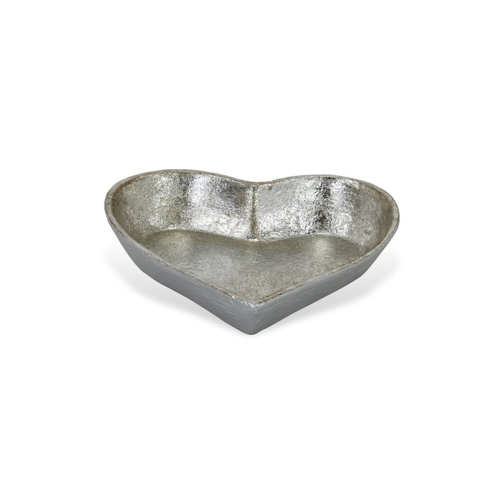 7" Silver Heart Cast Iron Handmade Vanity Tray HomeRoots