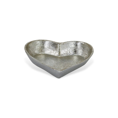 7" Silver Heart Cast Iron Handmade Vanity Tray HomeRoots