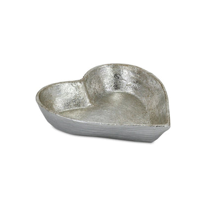 7" Silver Heart Cast Iron Handmade Vanity Tray HomeRoots