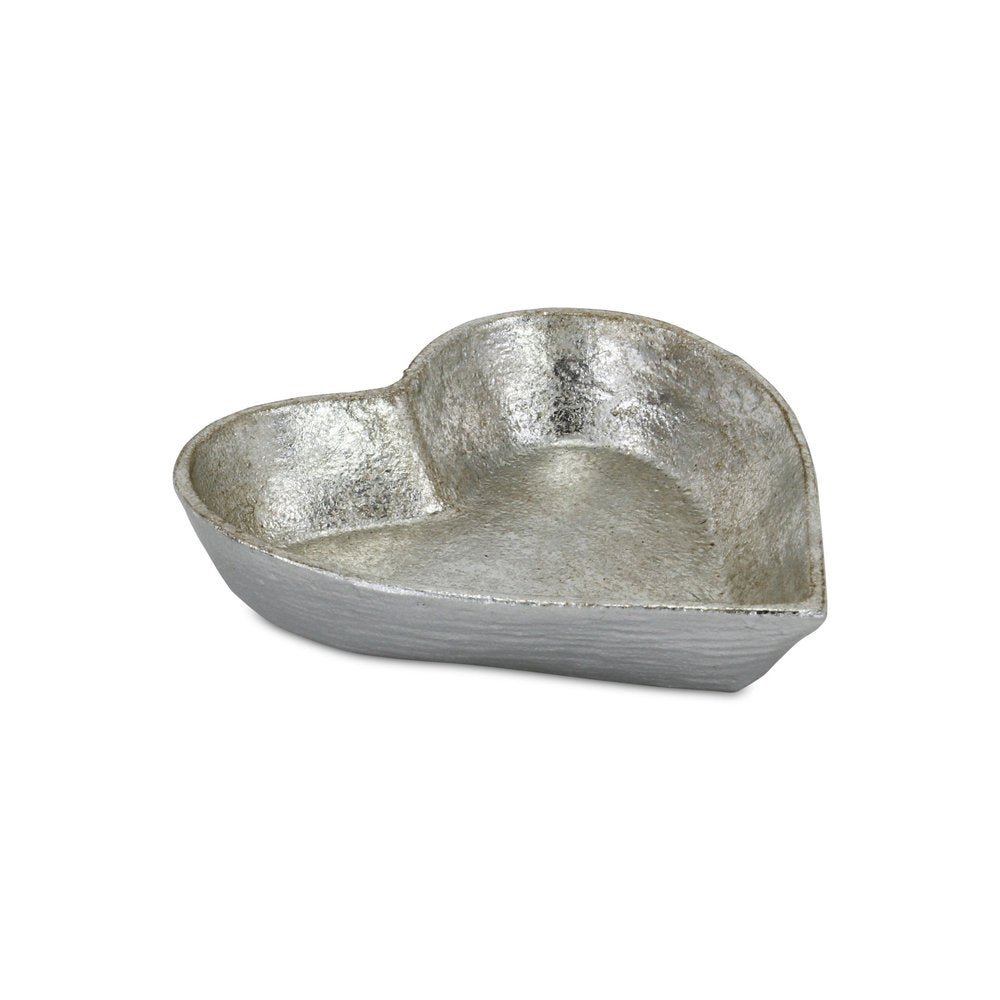 7" Silver Heart Cast Iron Handmade Vanity Tray HomeRoots