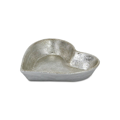 7" Silver Heart Cast Iron Handmade Vanity Tray HomeRoots